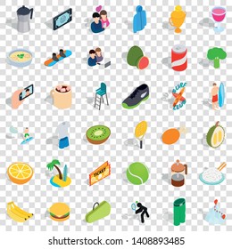 Vigorous icons set. Isometric style of 36 vigorous vector icons for web for any design