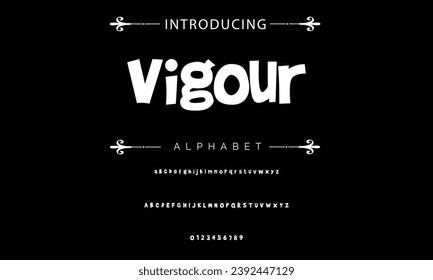 Vigour Vector Illustration Playful Handmade Typography. Font For Kids And Games