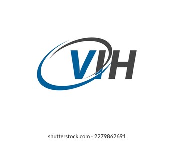 VIH letter creative modern elegant swoosh logo design