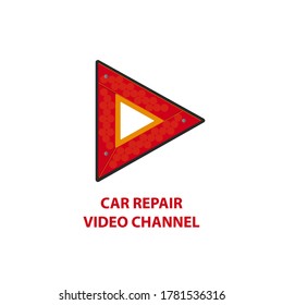 Viideo channel about car repair logo. Logo of the auto video channel. Logo auto repair video channel