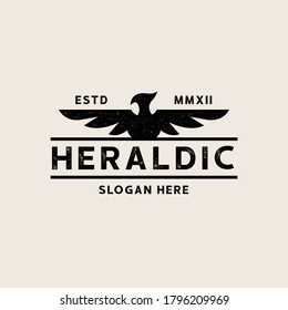 Viintage plantilla de logotipo de águila heráldica. Logo del vector