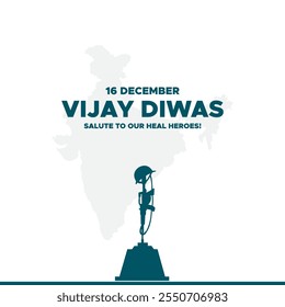 Vijay Diwas. Victory Day. 16 December 1971. Holiday Concept. Template for background with banner, poster and card. Vector illustration. Creative Vector illustration of Vijay Diwas (VICTORY DAY)banner