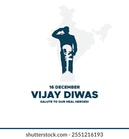 Vijay Diwas. Victory Day. 16 December 1971. Holiday Concept. Template for background with banner, poster and card. Vector illustration. Creative Vector illustration of Vijay Diwas (VICTORY DAY)banner