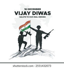 Vijay Diwas. Tag des Sieges. Dezember 1971. Urlaubskonzept. Vorlage für Hintergrund mit Banner, Poster und Karte. Vektorgrafik. Kreative Vektorgrafik des Banners Vijay Diwas (VICTORY DAY)