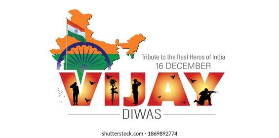 Vijay Diwas which english meaning is Victory Day. vector illustration