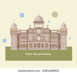 Vijaya Vilas Mahal en Mandvi - Kutch, Gujrat - Ilustración de acciones como archivo EPS 10