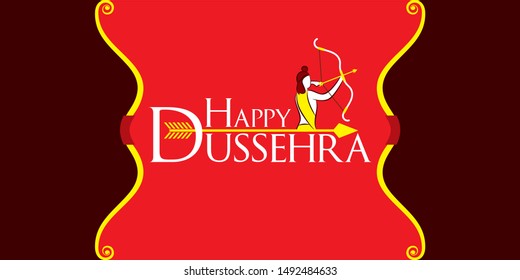 vijayadashami or Dussehra is a major Hindu festival celebrated at the end of Navratri festival vector 