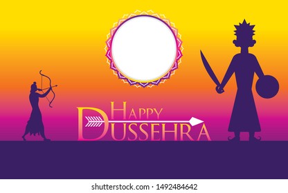 vijayadashami or Dussehra is a major Hindu festival celebrated at the end of Navratri festival vector 