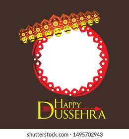 vijayadashami or Dussehra is a major Hindu festival celebration poster and write your text brand or company name concept design