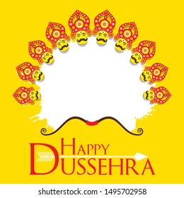 vijayadashami or Dussehra is a major Hindu festival celebration poster and write your text brand or company name concept design