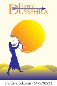 vijayadashami or Dussehra is a major Hindu festival celebration poster and write your text brand or company name concept design