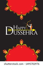 vijayadashami or Dussehra is a major Hindu festival celebration poster and write your text brand or company name concept design