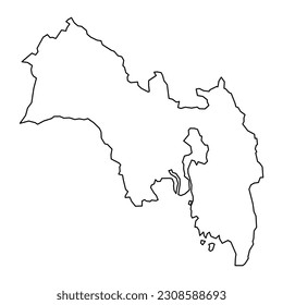 Mapa del condado de Viken, región administrativa de Noruega. Ilustración vectorial.