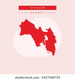 Viken county map, administrative region of Norway. Vector illustration.