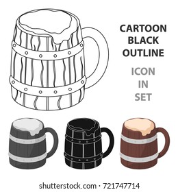 Viking ale icon in cartoon style isolated on white background. Vikings symbol stock vector illustration.
