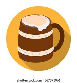 Viking ale icon in flat style isolated on white background. Vikings symbol stock vector illustration.