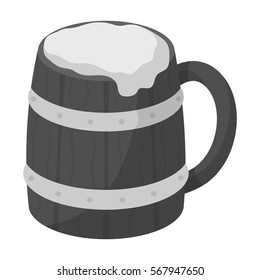 Viking ale icon in monochrome style isolated on white background. Vikings symbol stock vector illustration.