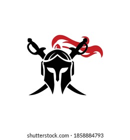 Viking Ancient Warrior Helmet with sword logo