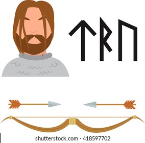 Viking archer with bow and arrows