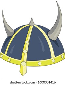 viking armor hat ancient Nordic helmet vector illustration