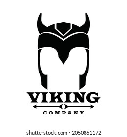 Viking Armor Helmet Logo Design, for Game Club, Sport. Vector