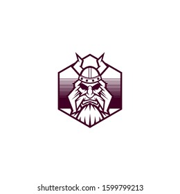 viking armor helmet logo illustration