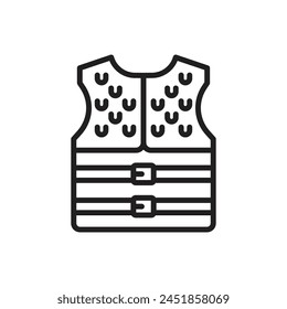 Viking Armor Outline Icon Vector Illustration