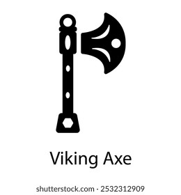 Viking axe icon in glyph style