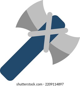 Viking axe, illustration, vector on white background.