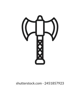 Viking Axe Outline Icon Vector Illustration