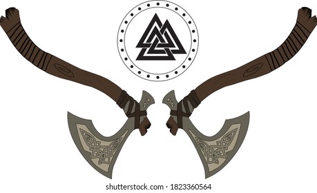 The viking axe in vector 