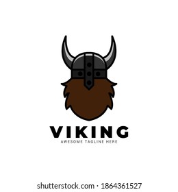 Viking from back side logo concept. Isolated white background. vector eps 10