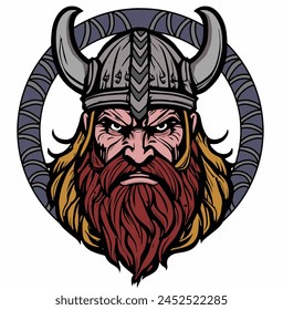 viking badge vector illustration, war, barbarian