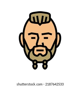 viking beard hair style color icon vector. viking beard hair style sign. isolated symbol illustration