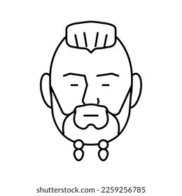 viking beard hair style line icon vector. viking beard hair style sign. isolated contour symbol black illustration