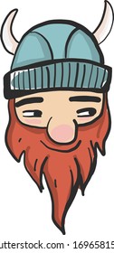 Videando con barba, ilustración, vector sobre fondo blanco