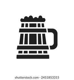 Viking Beer Filled Icon Vector Illustration