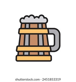 Icono de la cerveza vikinga Ilustración vectorial