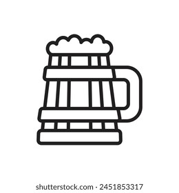 Viking Beer Outline Icon Vector Illustration