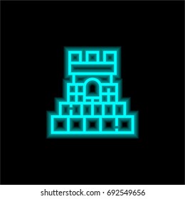 Viking blue glowing neon ui ux icon. Glowing sign logo vector
