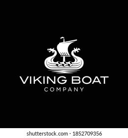 Diseño de logotipo de concepto de barco de Viking 