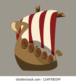 viking boat vector illustration 