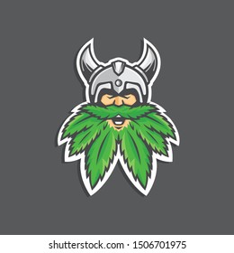 Viking Canabis/marijuana Logo Vector Premium