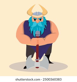 Viking cartoon character cartoon Vector illustration