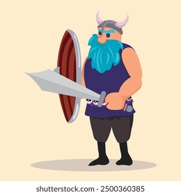 Viking cartoon character cartoon Vector illustration