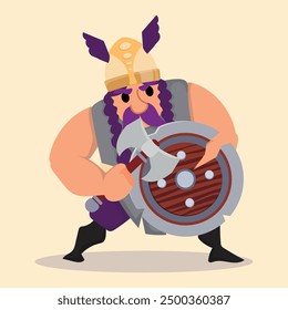 Viking cartoon character cartoon Vector illustration