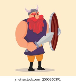 Viking cartoon character cartoon Vector illustration