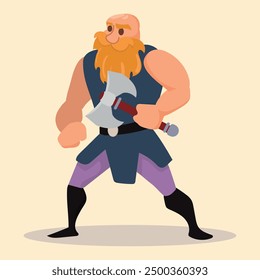 Viking cartoon character cartoon Vector illustration