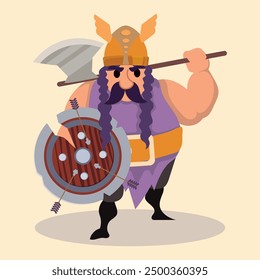 Viking cartoon character cartoon Vector illustration