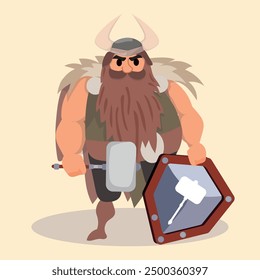 Viking cartoon character cartoon Vector illustration